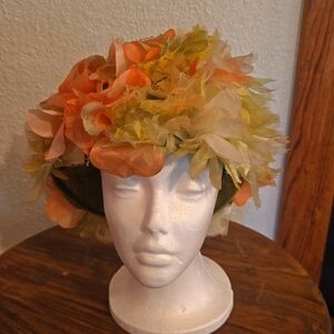 Designed by Patrice Womens Vintage Colorful flower petal Hat 1940's- 1950's